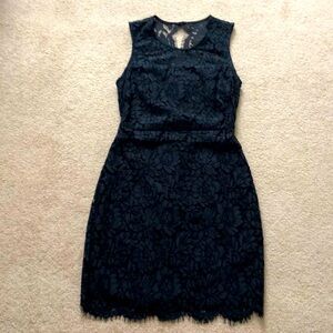 Elegant Navy Lace Dress